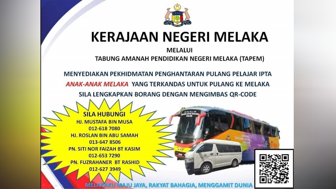 TAPEM dan MAIM tawar bas untuk anak Melaka terkandas di IPT