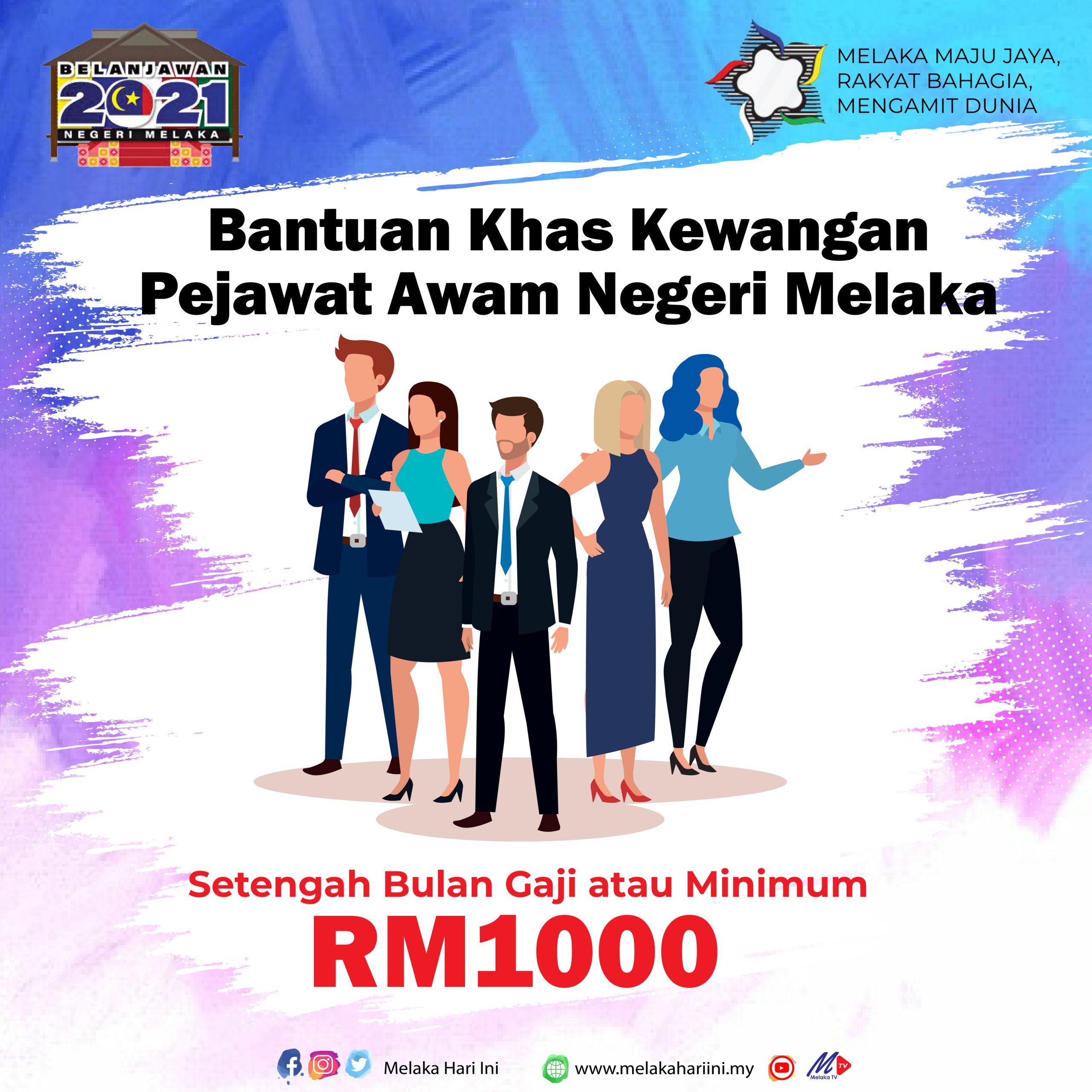 Bonus setengah bulan gaji buat penjawat awam Melaka