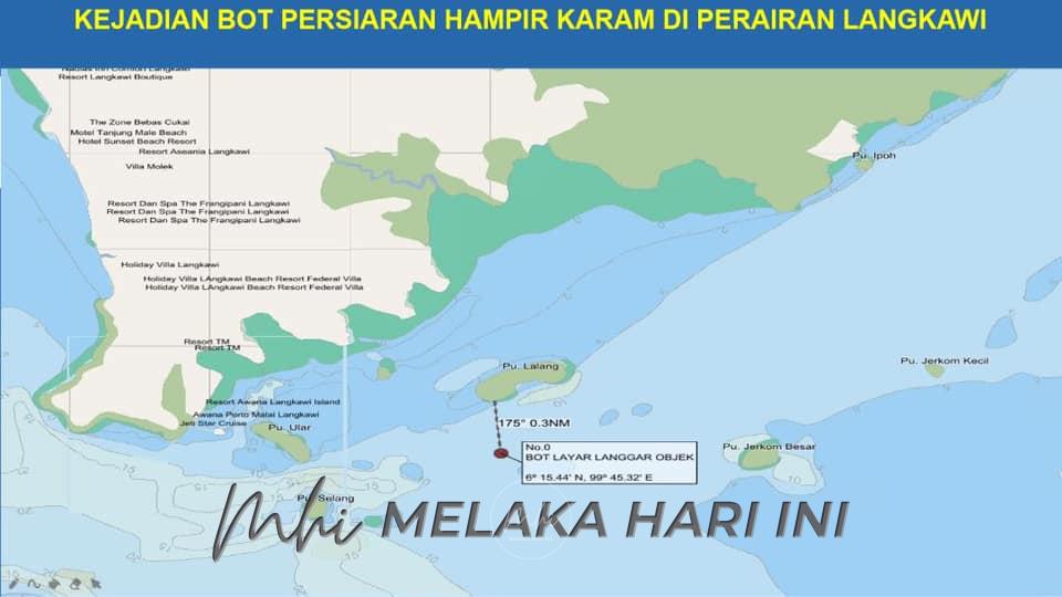 Kapal persiaran hampir karam di Langkawi, empat kru selamat