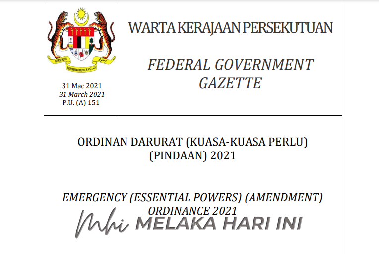 Ordinan baharu beri kuasa kerajaan guna dana tanpa kelulusan wakil rakyat dalam tempoh darurat