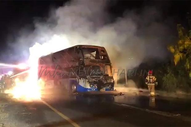Bas pelancong terbakar, lima termasuk dua kanak-kanak maut