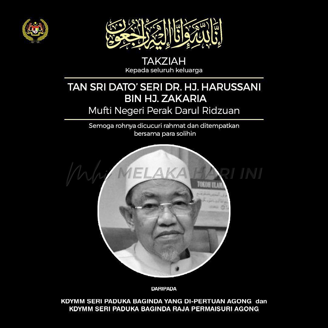 Agong, raja permaisuri zahir ucapan takziah kepada keluarga Mufti Perak