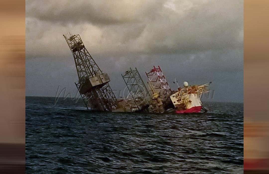 Pelantar minyak tenggelam, 101 anak kapal terselamat