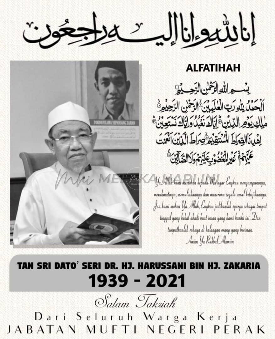 Mufti Perak Harussani Zakaria meninggal dunia