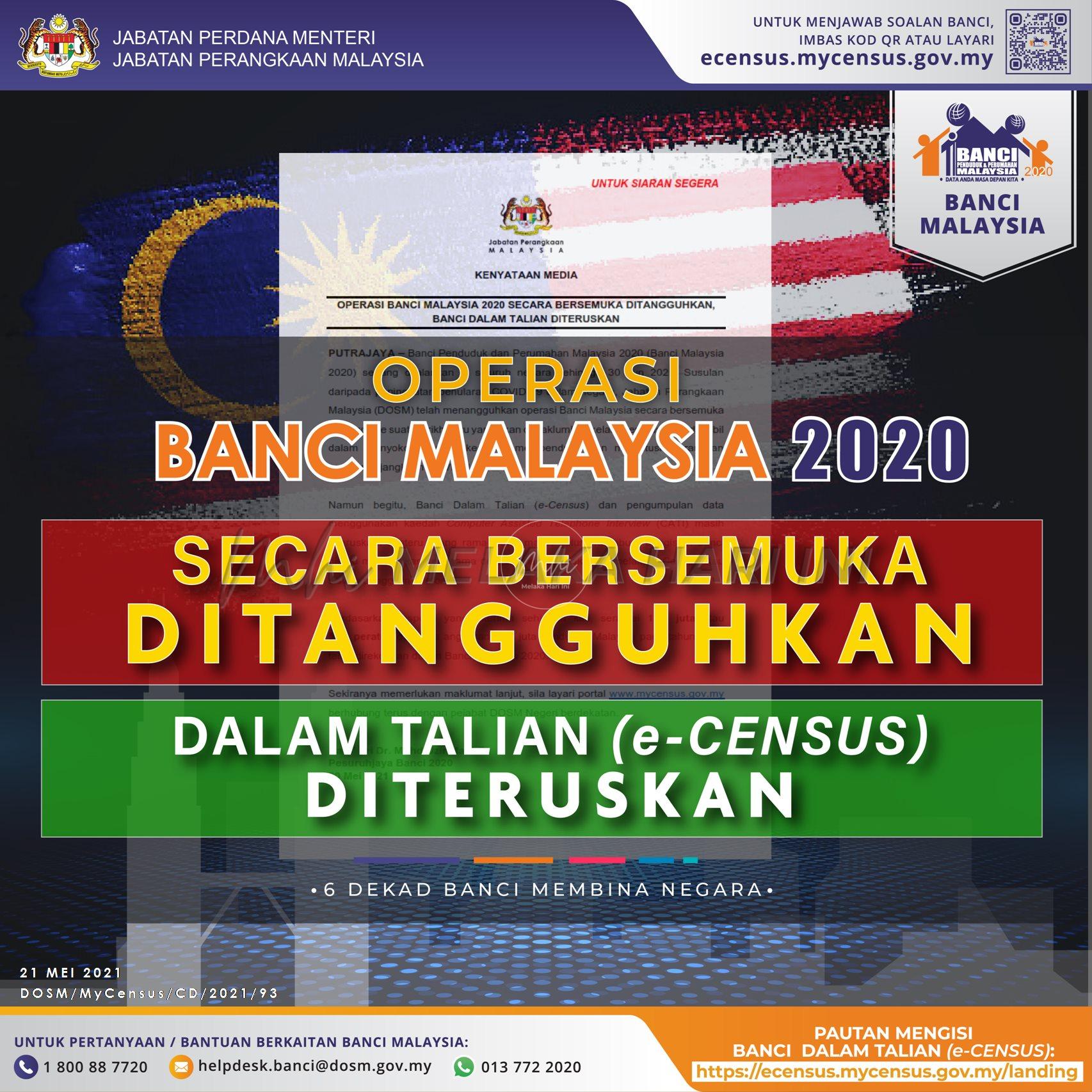 Banci Malaysia 2020 secara bersemuka ditangguhkan