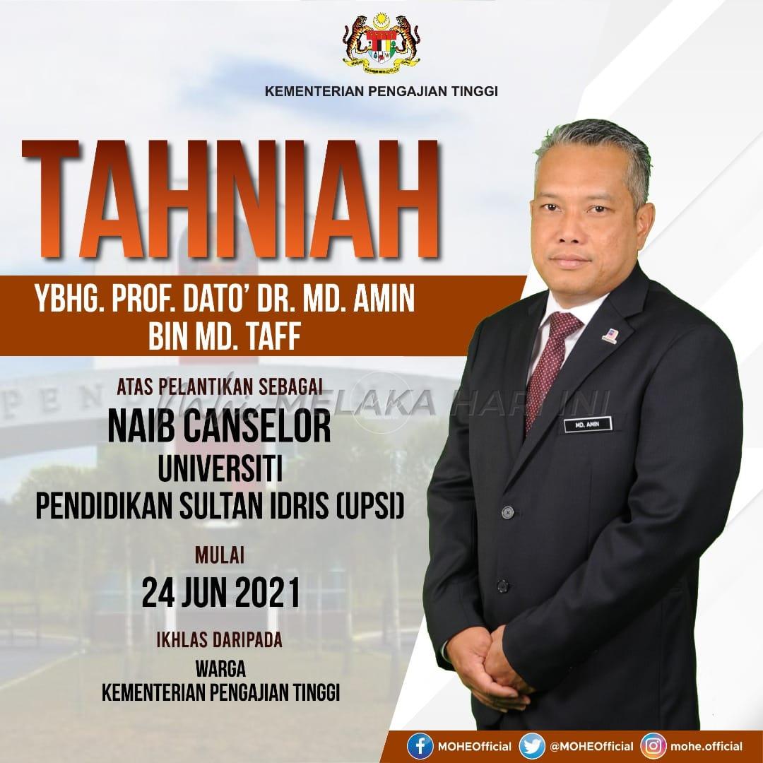 Dr Md Amin naib canselor UPSI baharu