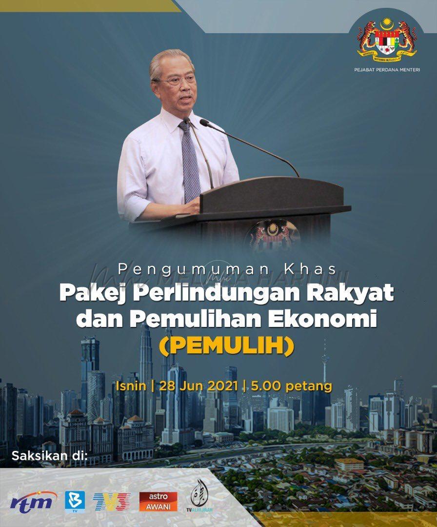 PM umum pakej bantuan rakyat 5 petang ini