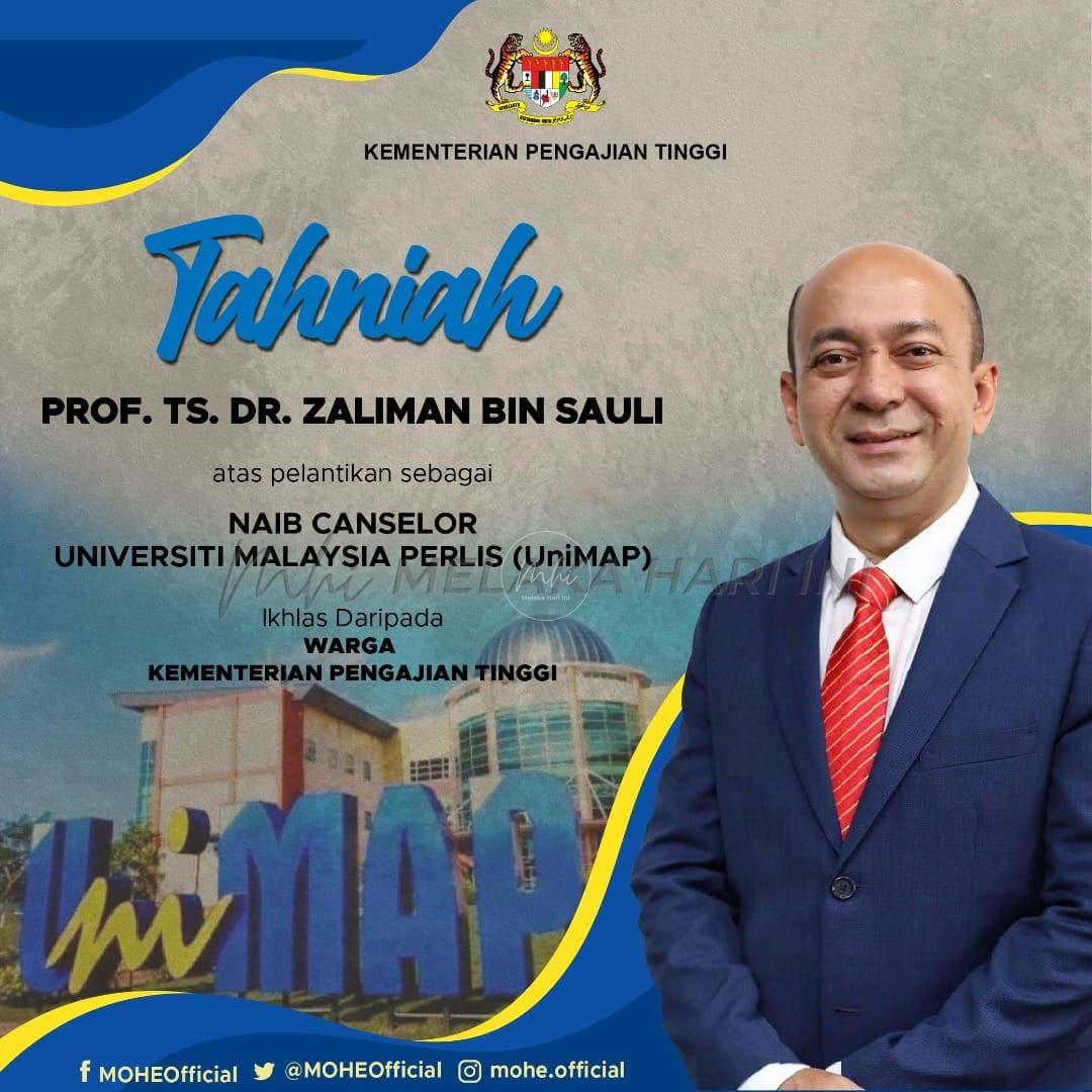Prof TS Dr Zaliman Sauli dilantik Naib Canselor UniMAP