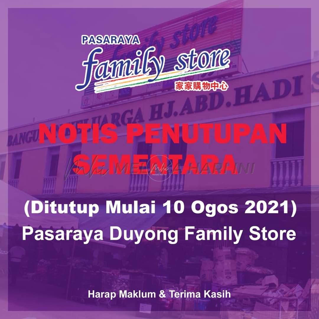 Family Store Duyong ditutup 14 hari, kes positif dikesan