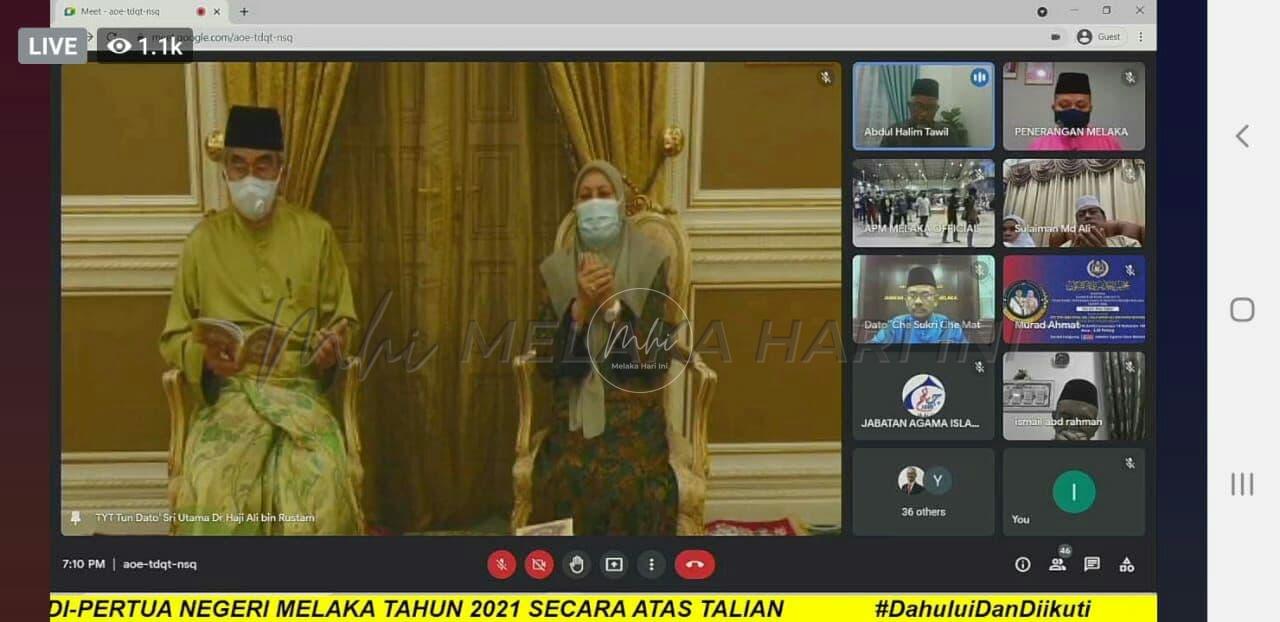 Majlis kesyukuran ulang tahun TYT diadakan secara atas talian