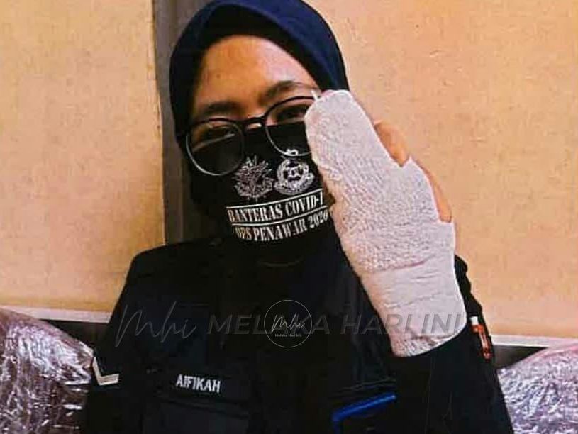 Polis wanita patah jari manis dilanggar remaja lari SJR