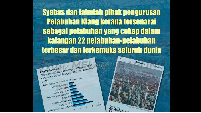 Pelabuhan Malaysia tersenarai antara pelabuhan paling efisien semasa pandemik