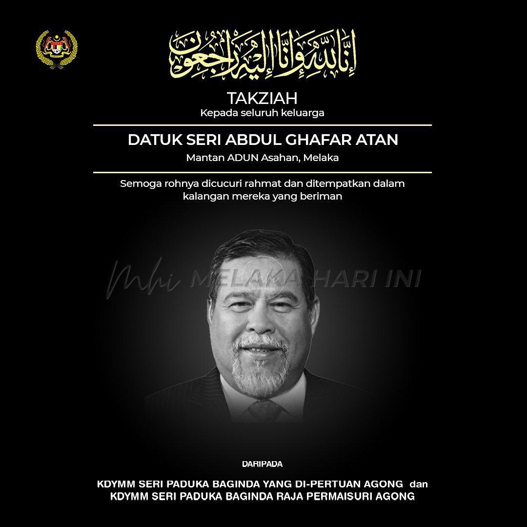 Agong, Permaisuri zahir ucapan takziah kepada keluarga bekas ADUN Asahan