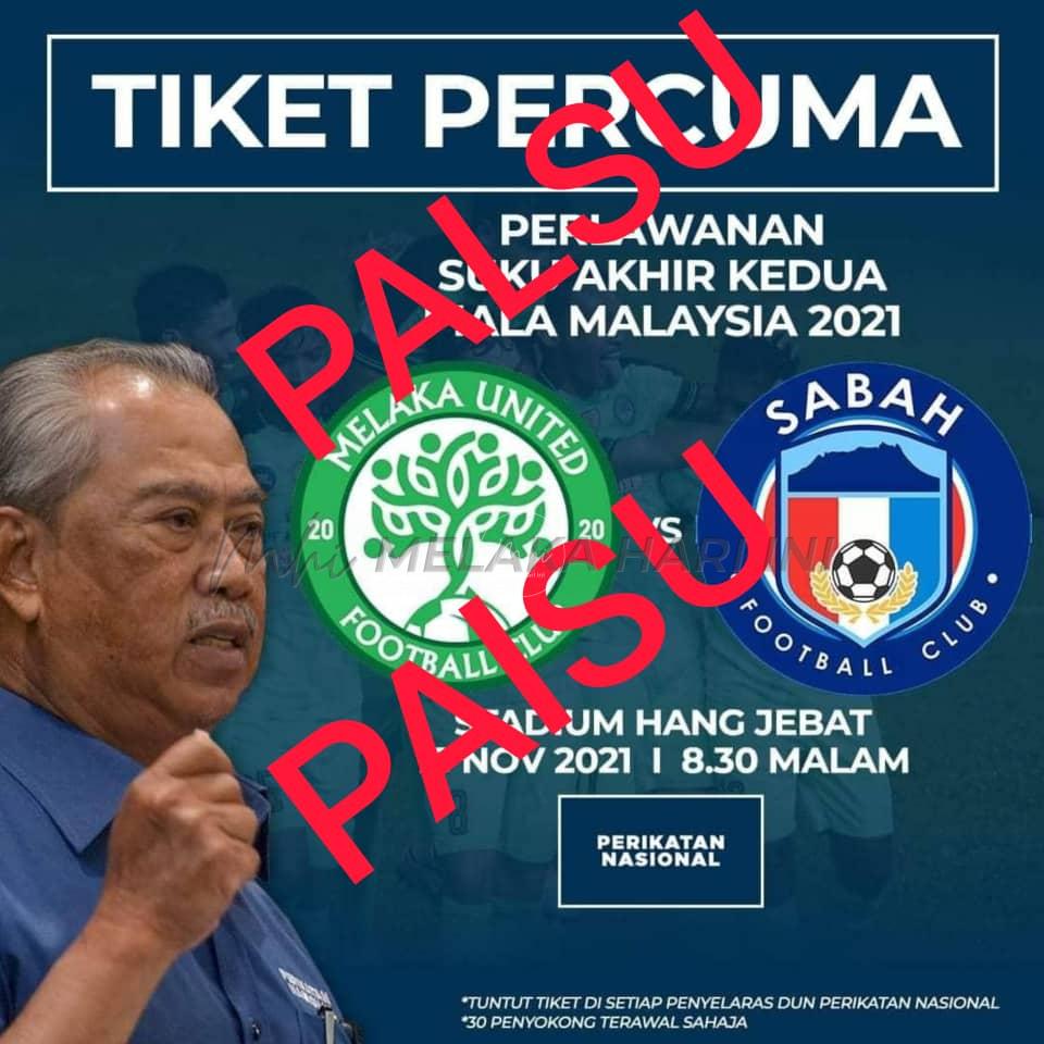 PN nafi beri tiket percuma aksi Melaka United-Sabah