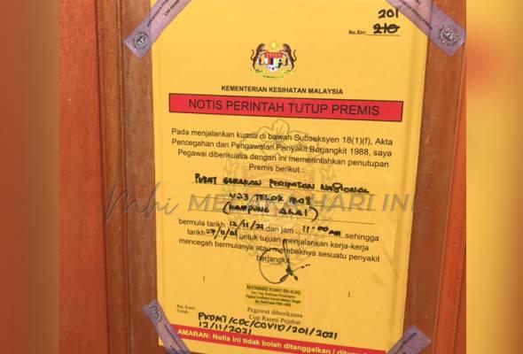 Notis tutup