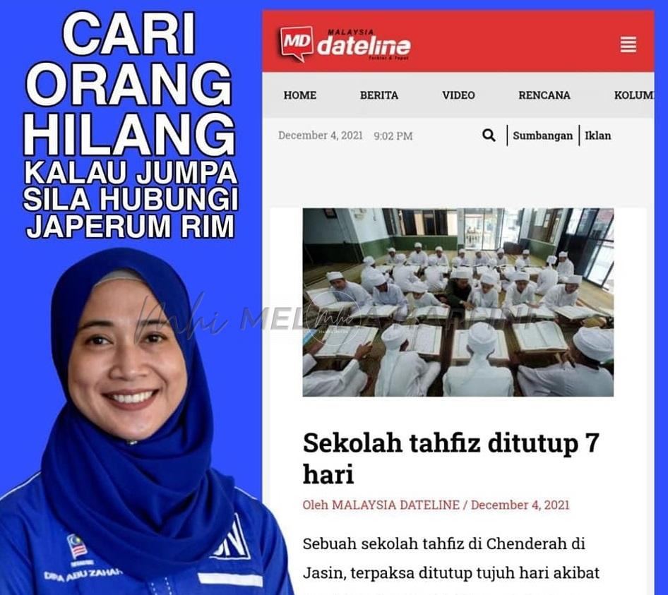 Dira terkilan isu COVID-19 sekolah tahfiz Chenderah dipolitikkan