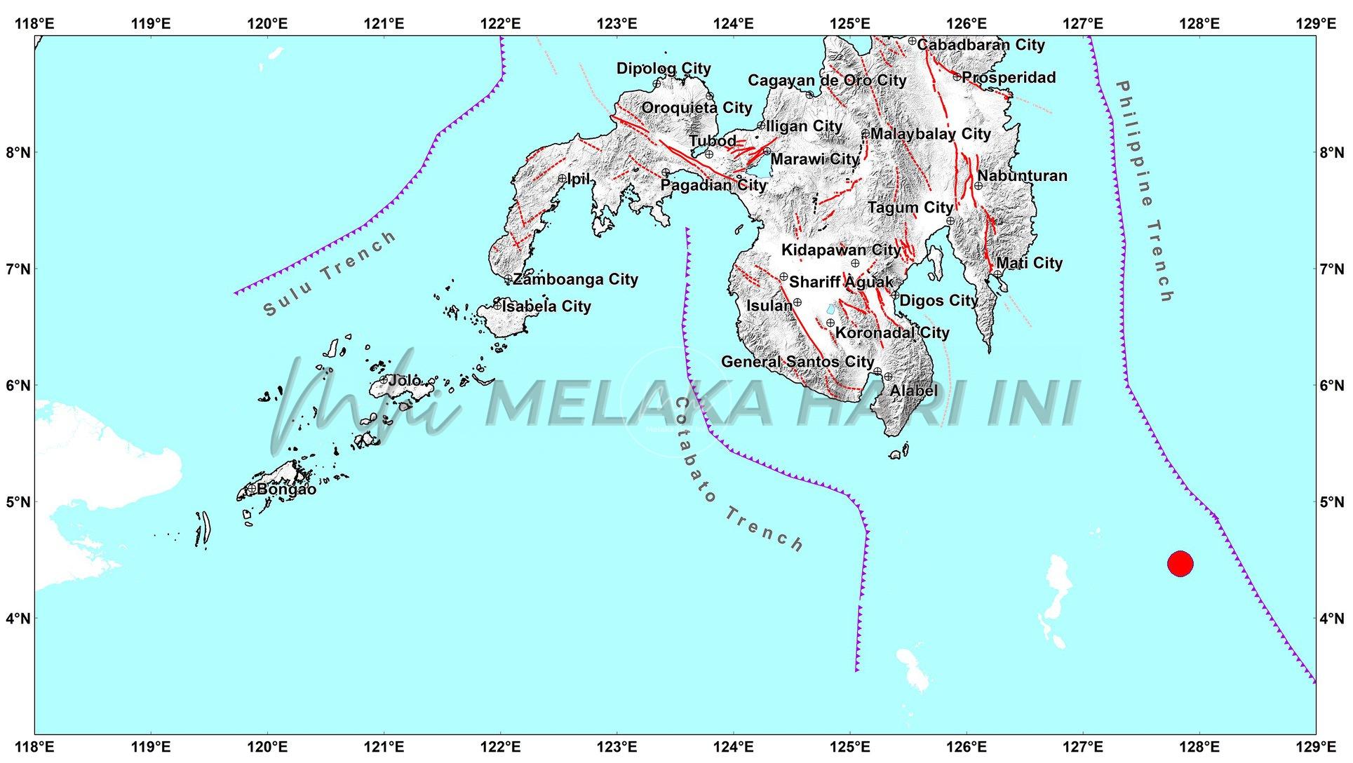 Gempa bermagnitud 6.1 gegar selatan Filipina