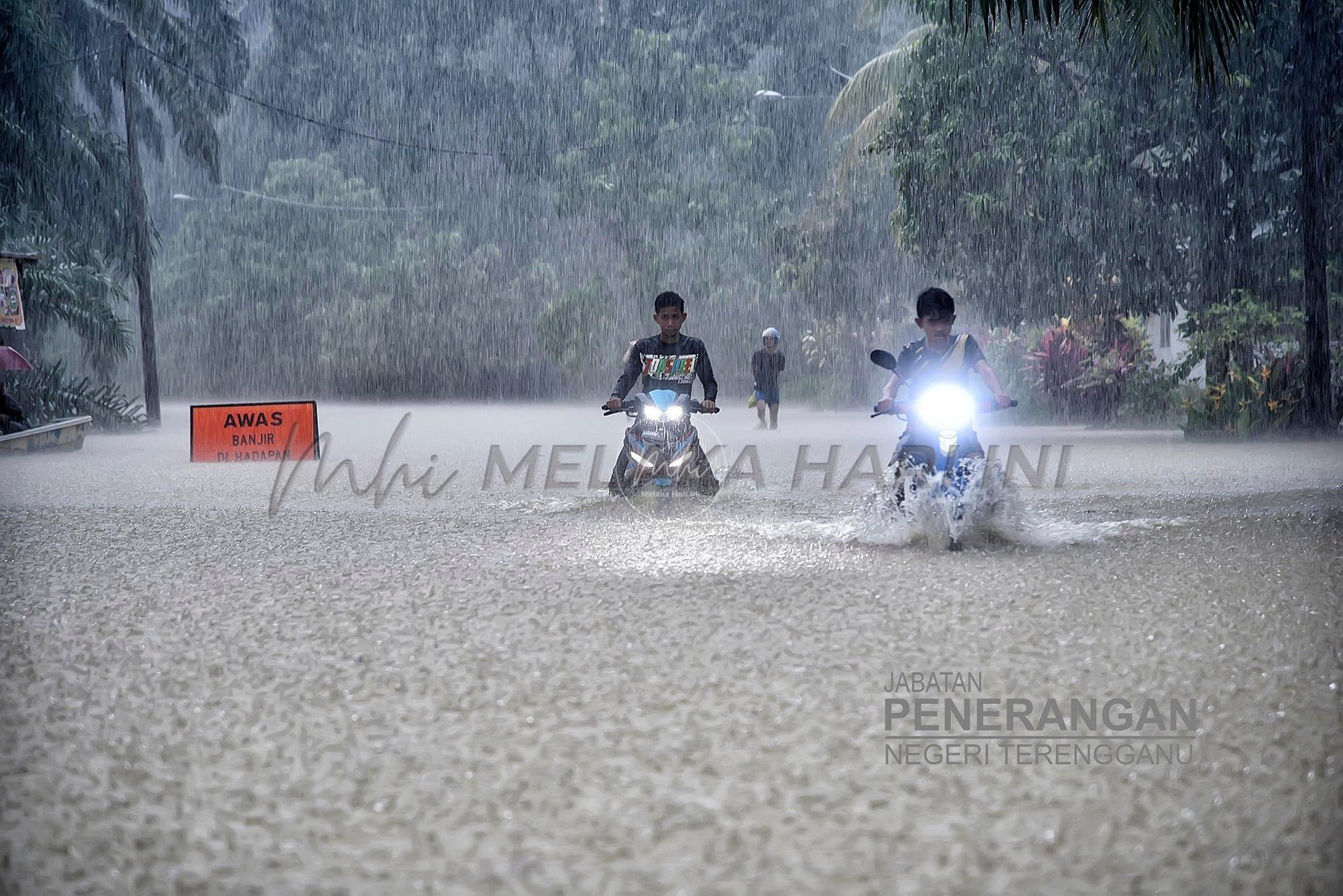 Amaran hujan berterusan tahap waspada di Terengganu, Pahang dan Johor