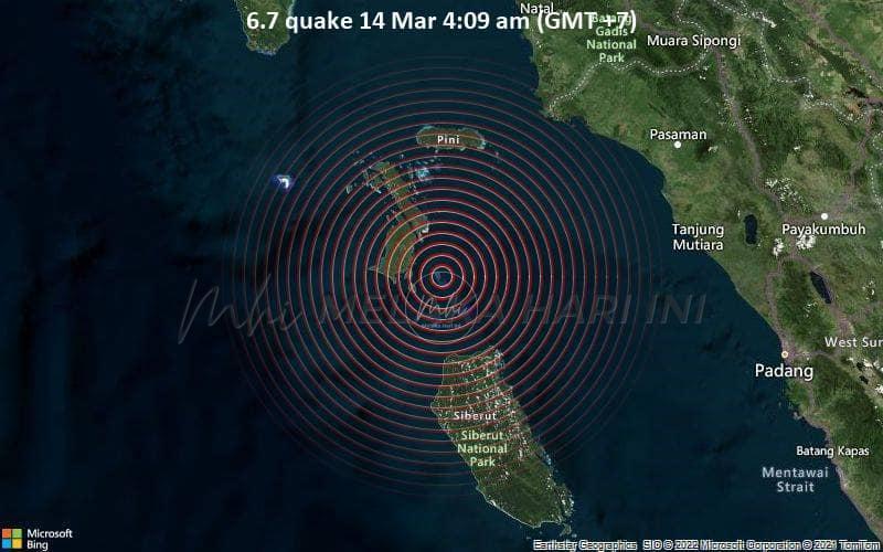 Dua gempa kuat gegar Indonesia Barat