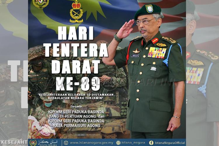 Agong zahir ucapan selamat ulang tahun tentera darat ke-89