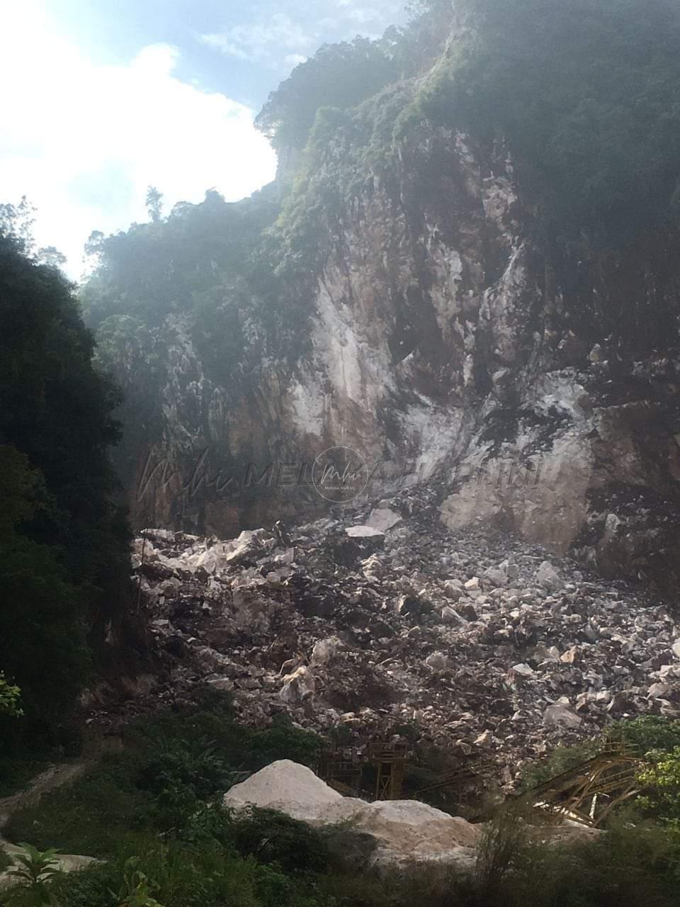 Cebisan tulang, baju ditemukan di lokasi pekerja kuari dikhuatiri tertimbus