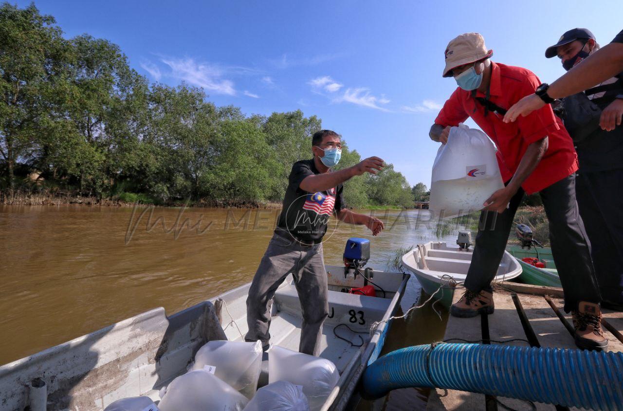 Sasar 500,000 benih ikan dan udang galah dilepaskan ke sungai terpilih di Melaka