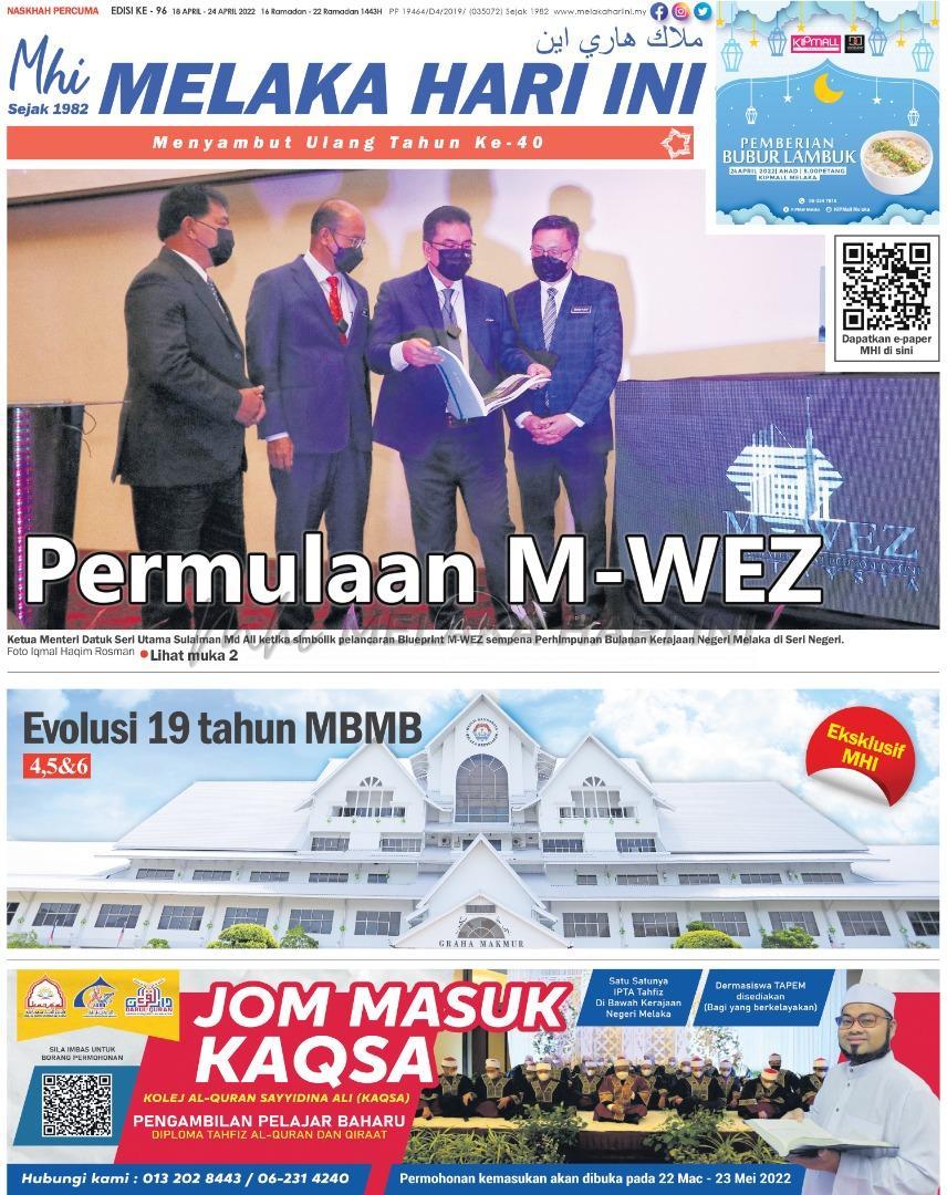 Tajuk-tajuk berita utama: Isnin 18 April 2022