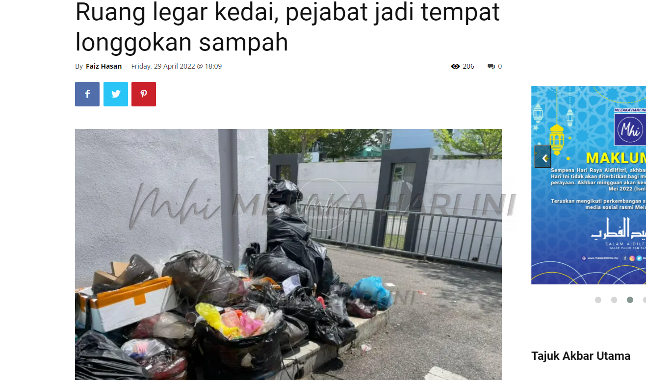 Pengurusan sampah bazar Ramadan, Aidilfitri perlu ditambah baik – EXCO