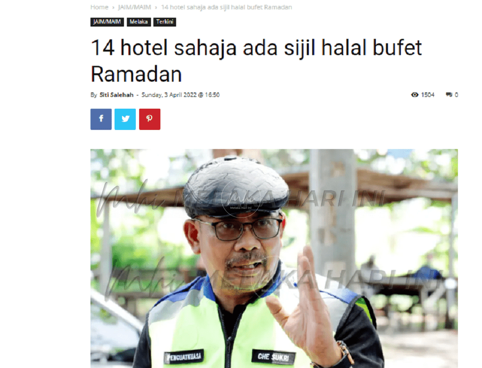 Jangan hanya ‘serang’ hotel, pastikan kafe dan restoran juga ada sijil halal