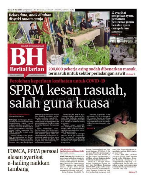 Tajuk-tajuk Utama Akhbar : Selasa, 25 Mei 2022