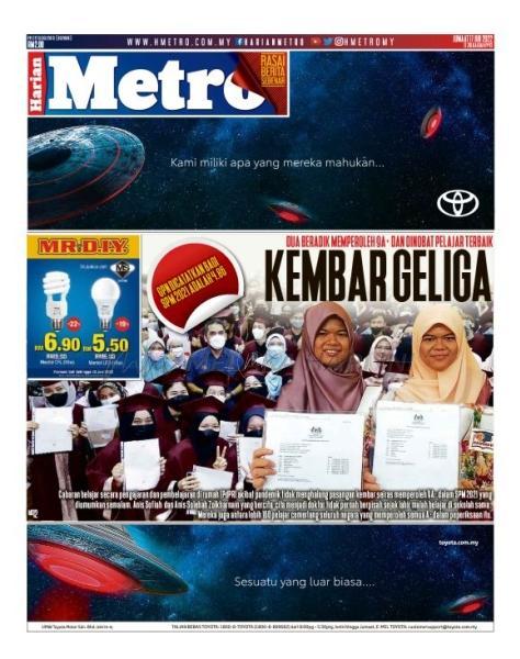 Tajuk-tajuk Utama Akhbar – Jumaat, 17 Jun 2022