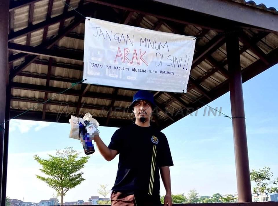 Kutip botol arak, pasang kain rentang sebagai teguran