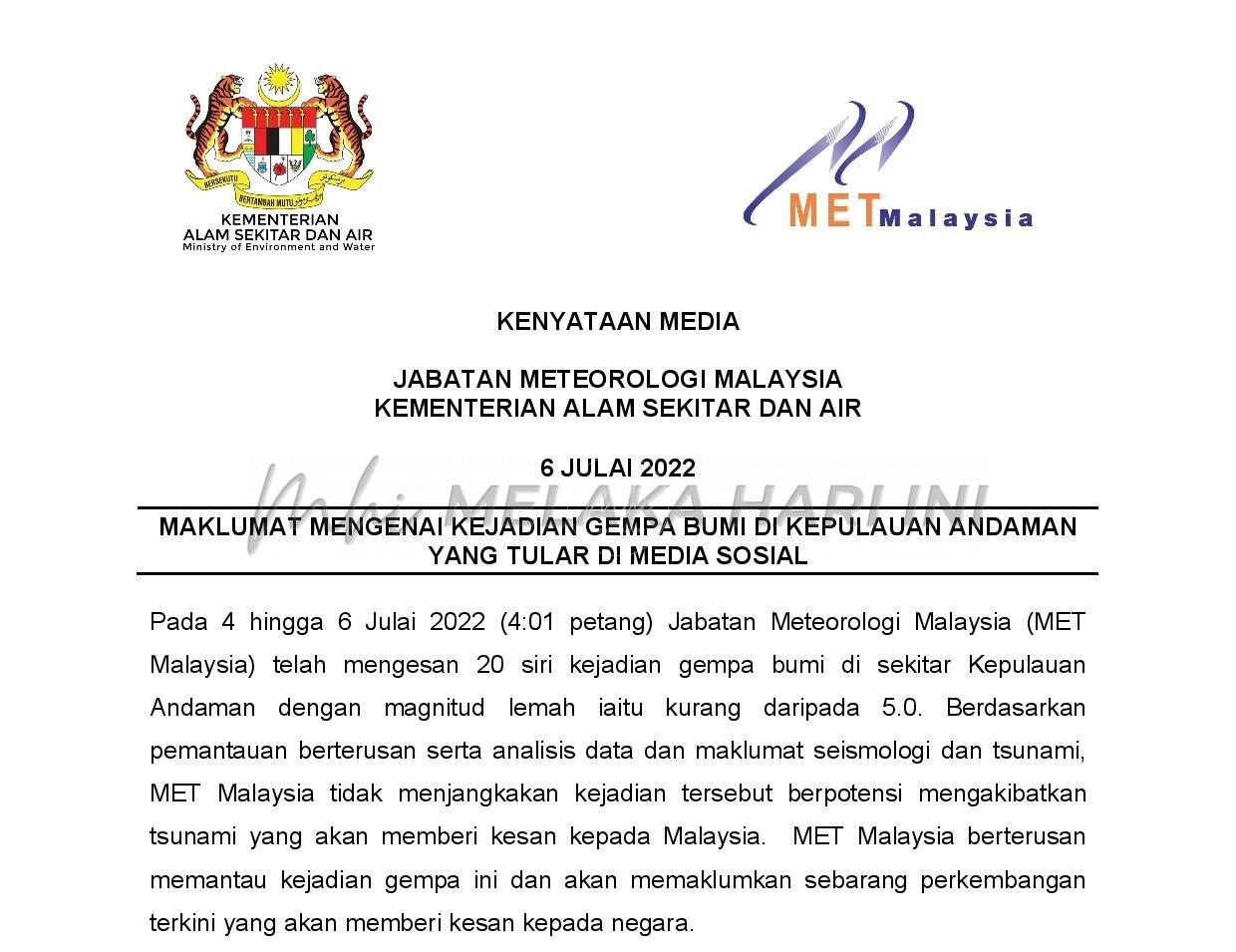 Gempa bumi lemah landa Kepulauan Andaman