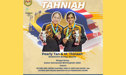 Agong, Permaisuri ucap tahniah kepada Pearly Tan – Thinaah raih emas di Birmingham