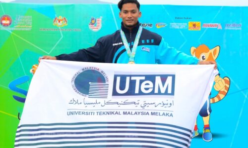 Atlet UTeM ‘raja’ rejam lembing SUKIPT 2022.