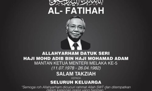 Mantan Ketua Menteri Melaka ke-5 meninggal dunia