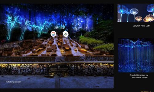 Air terjun bercahaya persis filem Avatar