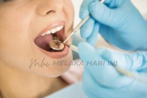 Close up of woman having dental examination