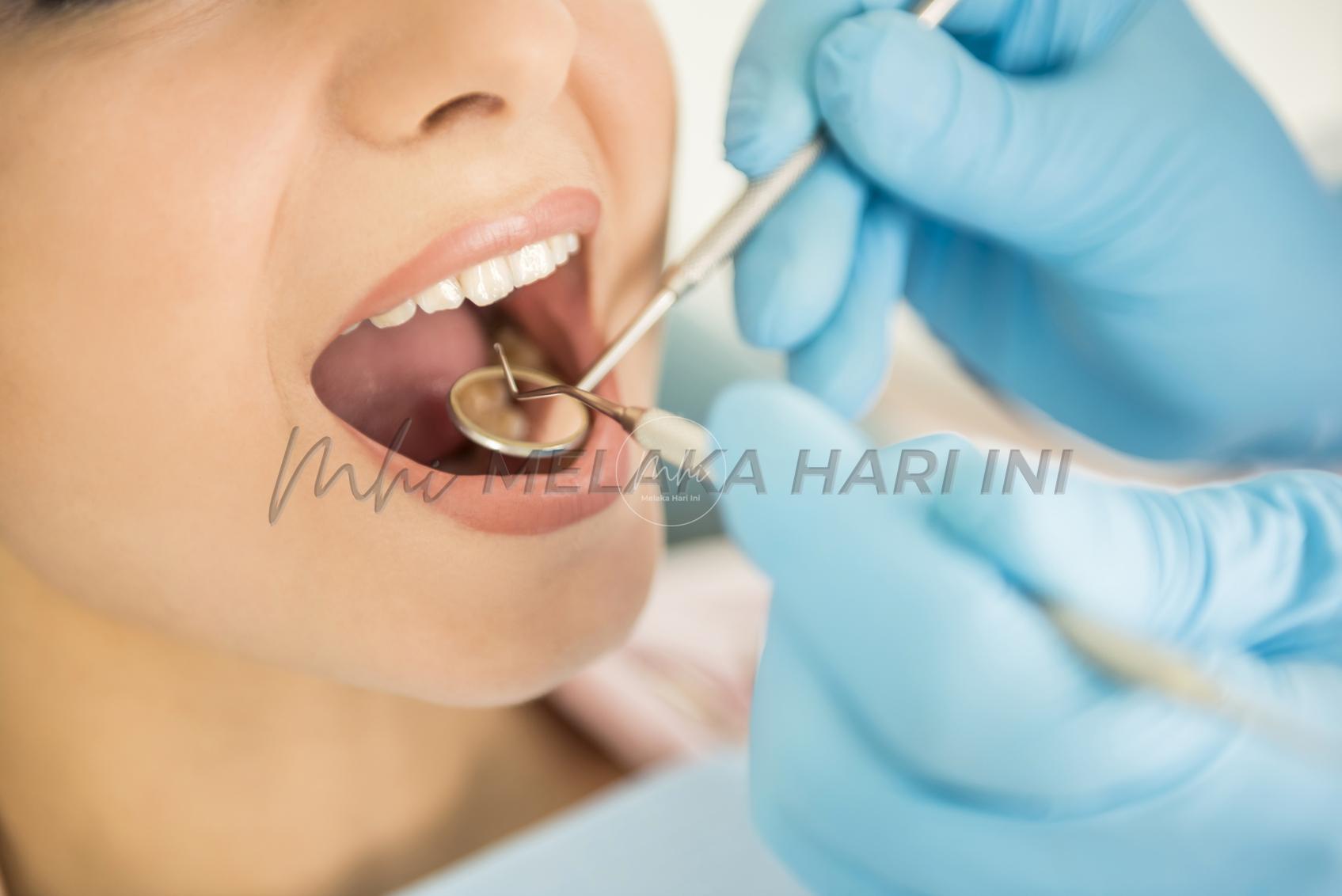 Close up of woman having dental examination