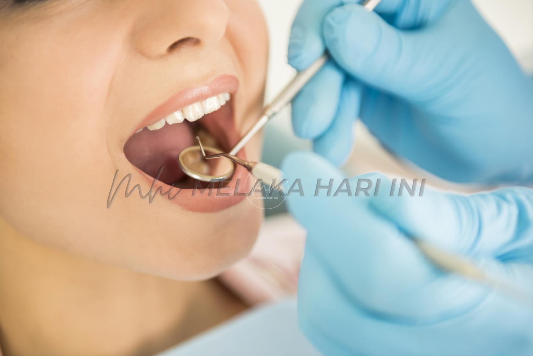 Close Up Of Woman Having Dental Examination