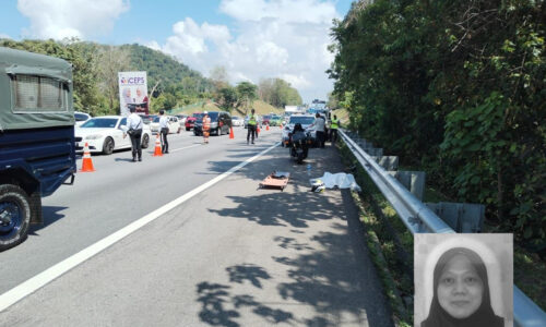 Lagi kemalangan isteri maut, motosikal terbabas