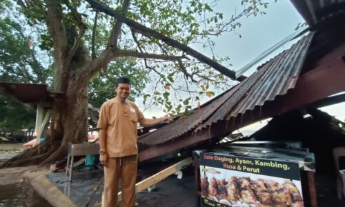 Kepala angin ranapkan warung sekelip mata