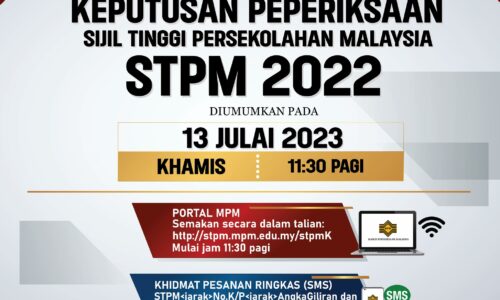 Keputusan STPM 2022 pada 13 Julai