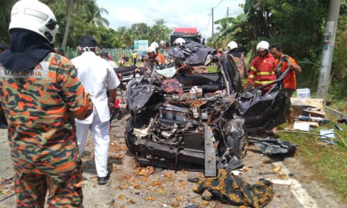 Lelaki maut, isteri parah nahas tiga kenderaan