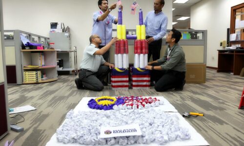 Botol, kertas terpakai jadi hiasan merdeka