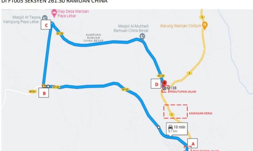 Persimpangan Ramuan China Besar-Ayer Molek akan dibuka semula dalam masa terdekat