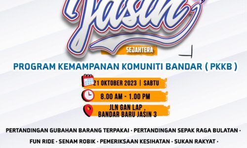 Orang Jasin jom meriahkan Karnival Komuniti Jasin Sejahtera