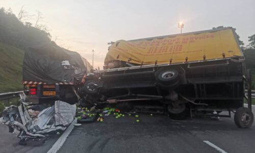 Kelindan lori maut dalam nahas di Kilometer 195.3