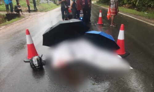 Penuntut IKTBN maut motosikal terbabas akibat jalan licin