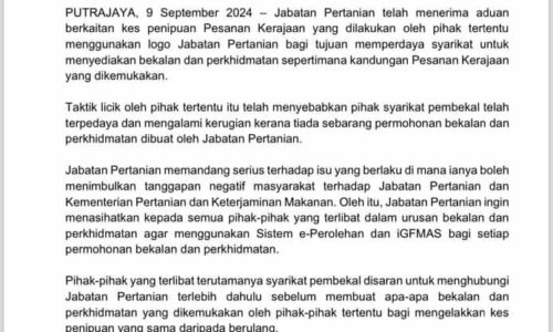 URUSAN BEKALAN, PERKHIDMATAN MELALUI SISTEM e-PEROLEHAN, iGFMAS ELAK PENIPUAN – DOA